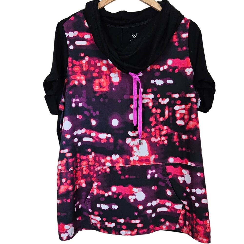 Lane Bryant Livi Active Graphic Short Sleeve Sweatshirt Top Plus 14 16 Workout - Picture 2 of 8